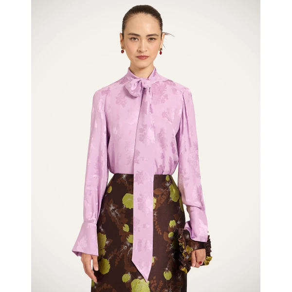 La DoubleJ Ascot Shirt in Lilac, view 2