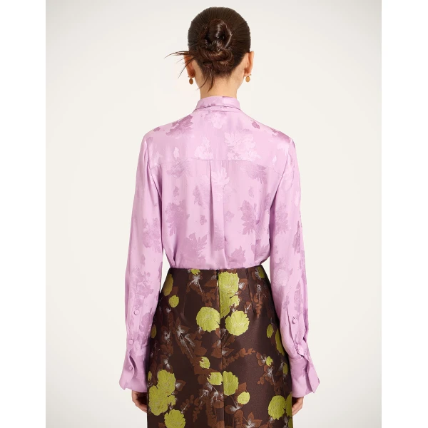 La DoubleJ Ascot Shirt in Lilac, view 3
