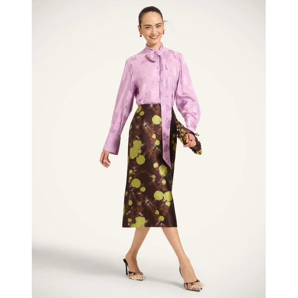 La DoubleJ Ascot Shirt in Lilac, view 4