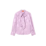 La DoubleJ Ascot Shirt in Lilac at Coveti