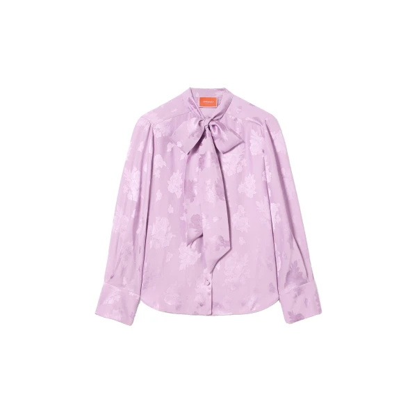 La DoubleJ Ascot Shirt in Lilac at Coveti