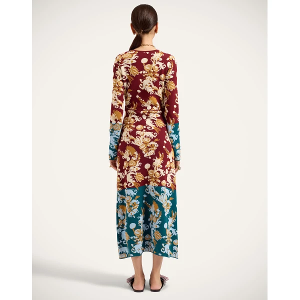 La DoubleJ Bee Dress in Coven Burgundy at Coveti