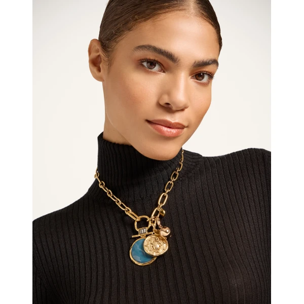 La DoubleJ Bell Charm in 24K Gold Plate | Necklace | Coveti