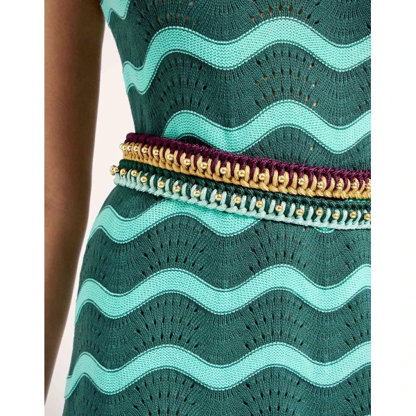 La DoubleJ Better Together Belt in Bicolor Mint & Dark Green at Coveti