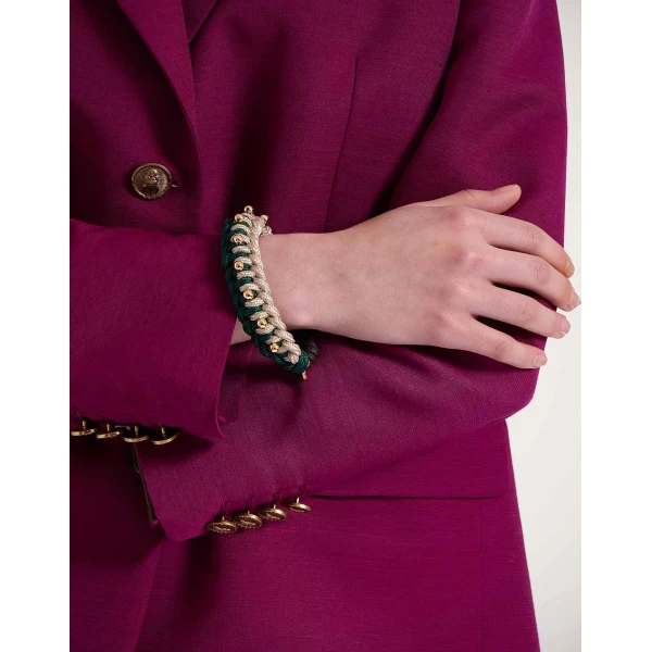 La DoubleJ Better Together Bracelet in Bicolor Emerald & Ivory | Bracelets | Coveti