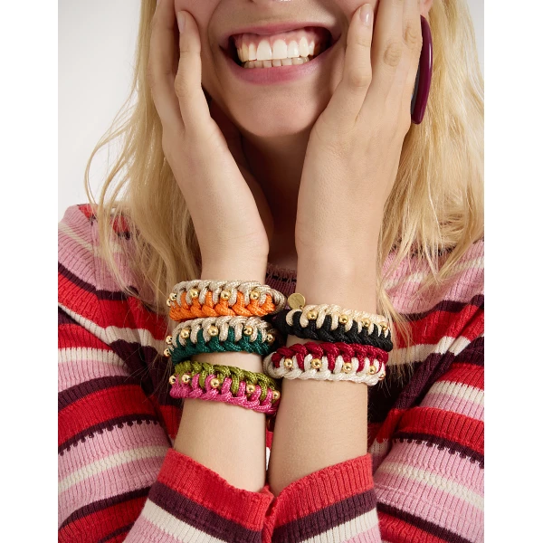 La DoubleJ Better Together Bracelet in Bicolor Emerald & Ivory | Bracelets | Coveti