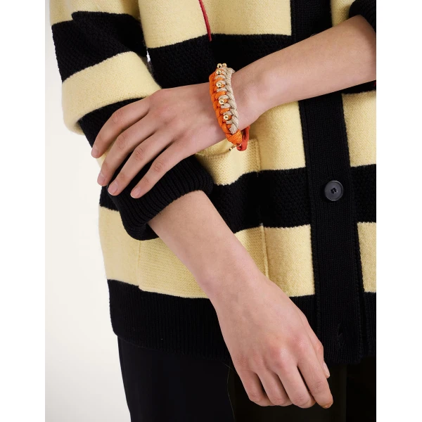 La DoubleJ Better Together Bracelet in Bicolor Orange & Ivory | Bracelets | Coveti