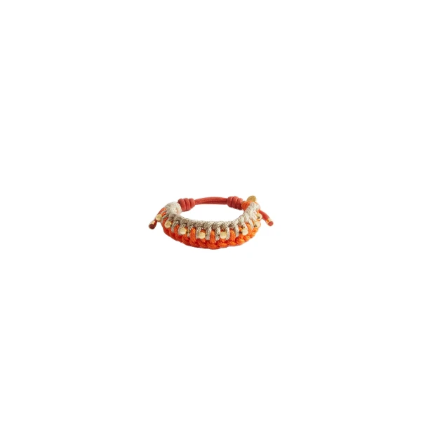 La DoubleJ Better Together Bracelet in Bicolor Orange & Ivory | Bracelets | Coveti