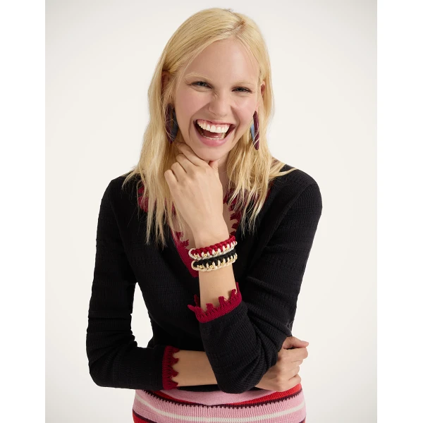 La DoubleJ Better Together Bracelet in Bicolor Red & Ivory | Bracelets | Coveti