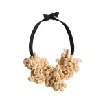 La DoubleJ Bonanza Choker in Beige Cotton Crochet at Coveti