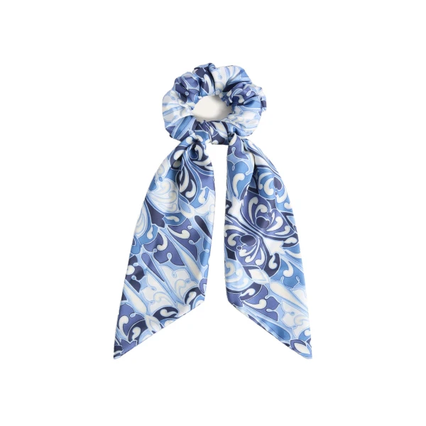 La DoubleJ Bow Scrunchie in Cocoon Blue at Coveti