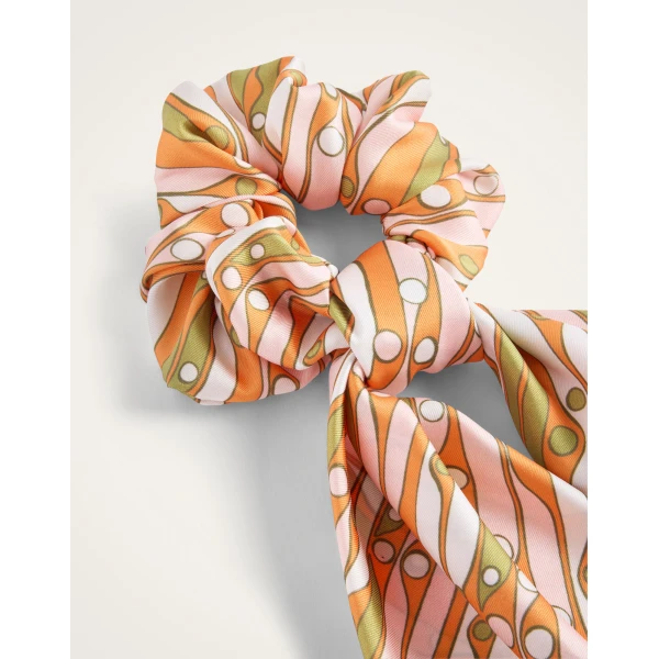 La DoubleJ Bow Scrunchie in Smarties Orange, view 4