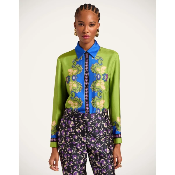 La DoubleJ Boy Shirt in Cornucopia Green, view 2