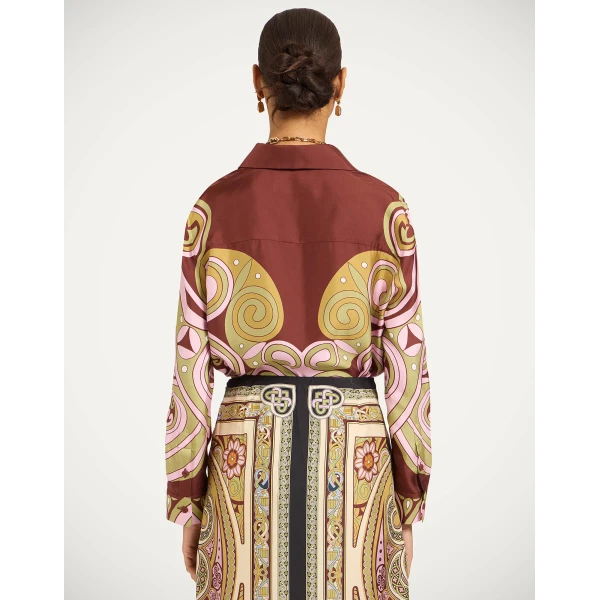 La DoubleJ Boy Shirt in Kells Swirl Burgundy at Coveti