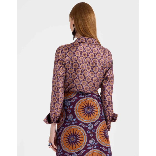 La DoubleJ Boy Shirt in Sovereign Mini Purple, view 3
