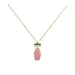 La DoubleJ Bridge Portal Necklace in 24K Gold Plate & Thulite at Coveti