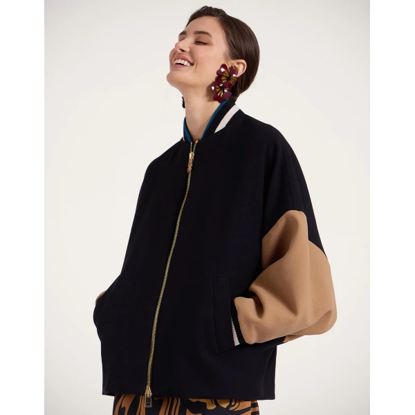 La DoubleJ Brooklyn Bomber in Black Jacket, view 3