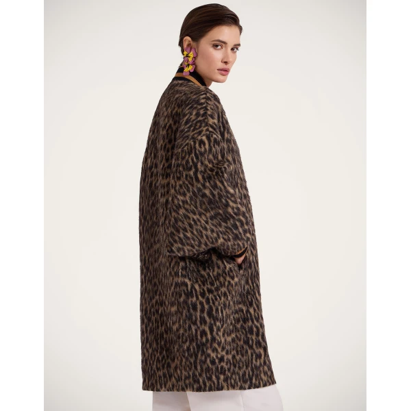 La DoubleJ Brooklyn Coat in Cheetah Coating Light Beige, view 3