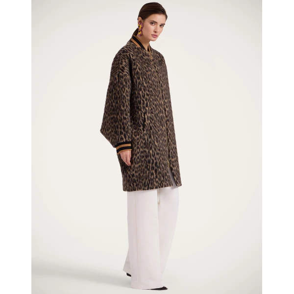 La DoubleJ Brooklyn Coat in Cheetah Coating Light Beige, view 5