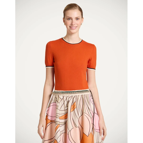 La DoubleJ Busy-bee Tee in Orange Knit, view 2