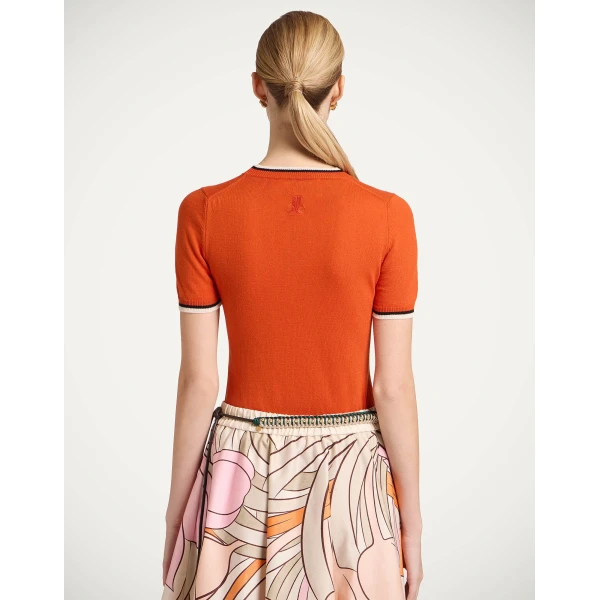 La DoubleJ Busy-bee Tee in Orange Knit, view 3