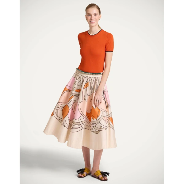 La DoubleJ Busy-bee Tee in Orange Knit, view 4