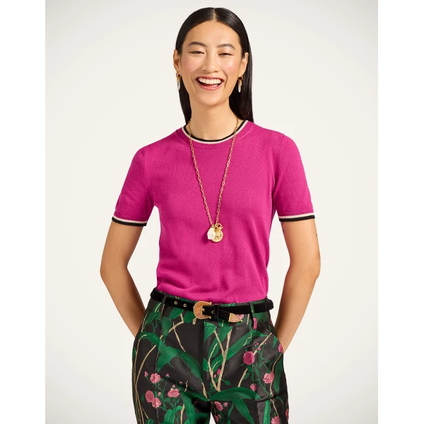 La DoubleJ Busy-bee Tee in Pink | Knitwear | Coveti