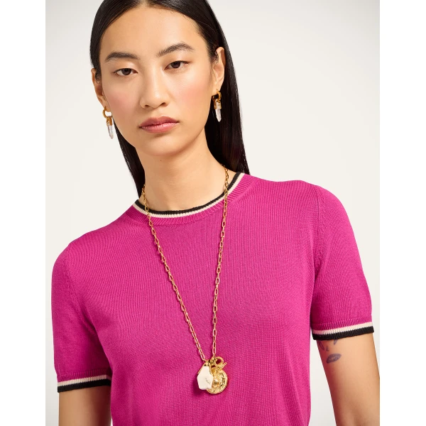 La DoubleJ Busy-bee Tee in Pink | Knitwear | Coveti