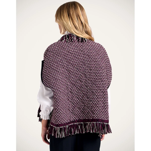 La DoubleJ Camelia Cape in Multicolor Purple & Ivory | Jackets | Coveti