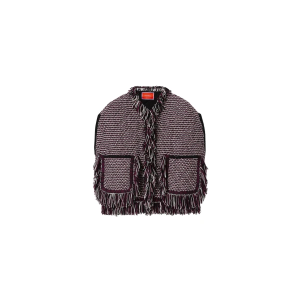 La DoubleJ Camelia Cape in Multicolor Purple & Ivory | Jackets | Coveti