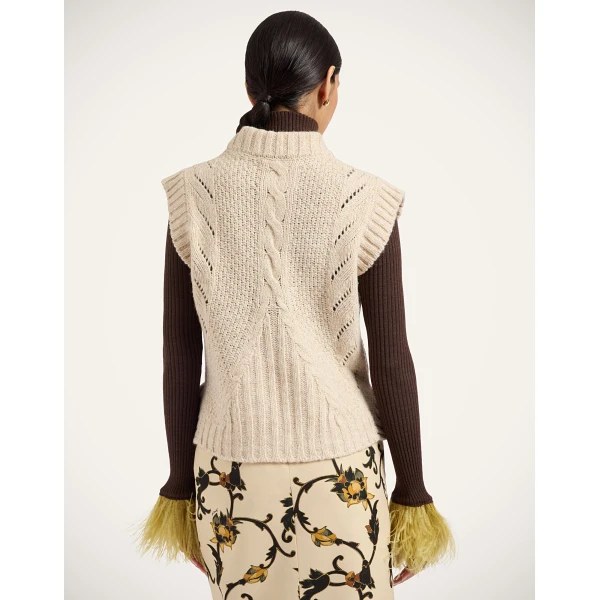 La DoubleJ Cameo Vest in Ecru at Coveti