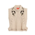 La DoubleJ Cameo Vest in Ecru at Coveti