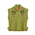 La DoubleJ Cameo Vest in Light Green at Coveti
