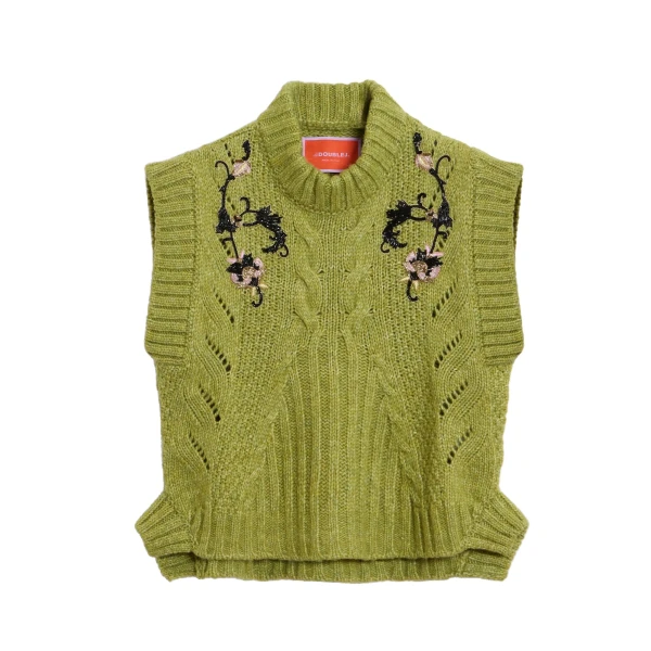 La DoubleJ Cameo Vest in Light Green at Coveti