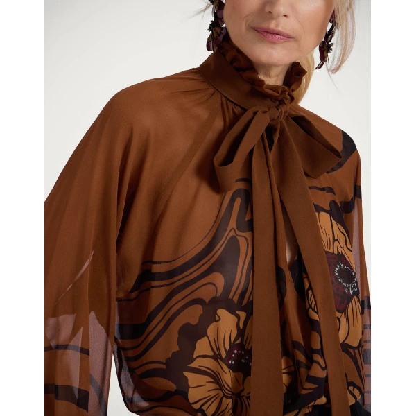 La DoubleJ Cerere Blouse in Big Blooms Brown | Blouse | Coveti
