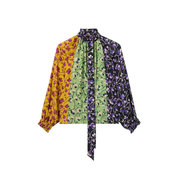 La DoubleJ Cerere Blouse in Honeysuckle Tricolor Yellow