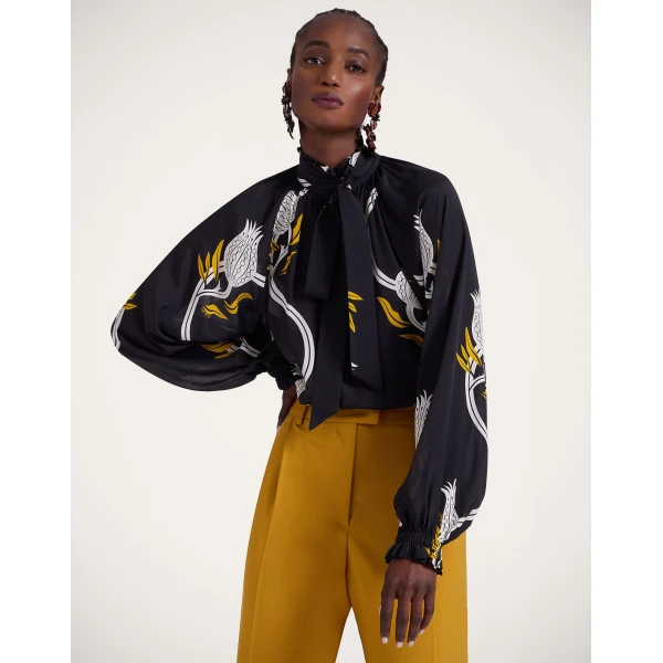 La DoubleJ Cerere Blouse in Melograno Black & White, view 2