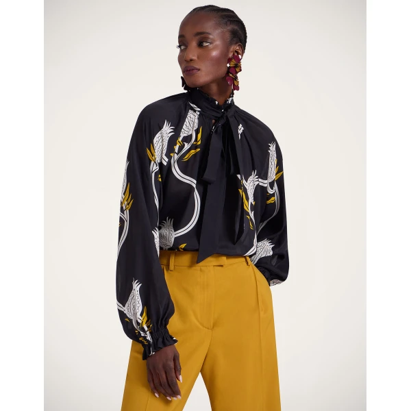 La DoubleJ Cerere Blouse in Melograno Black & White, view 5