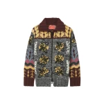 La DoubleJ Chalet Cardigan in Multicolor Grey & Yellow