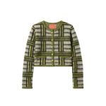La DoubleJ Check Cardigan in Kells Check Ecru