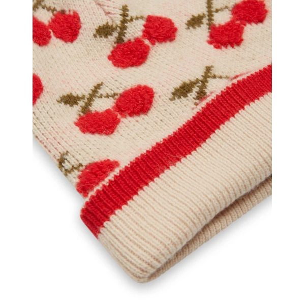 La DoubleJ Cherry Beanie in Off White, view 6