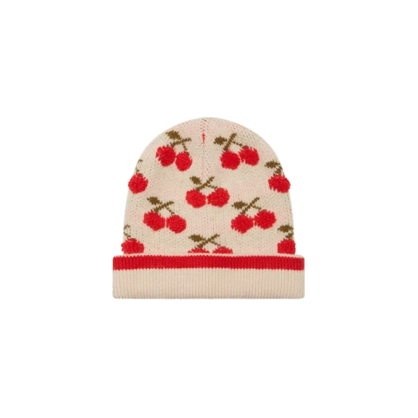 La DoubleJ Cherry Beanie in Off White at Coveti