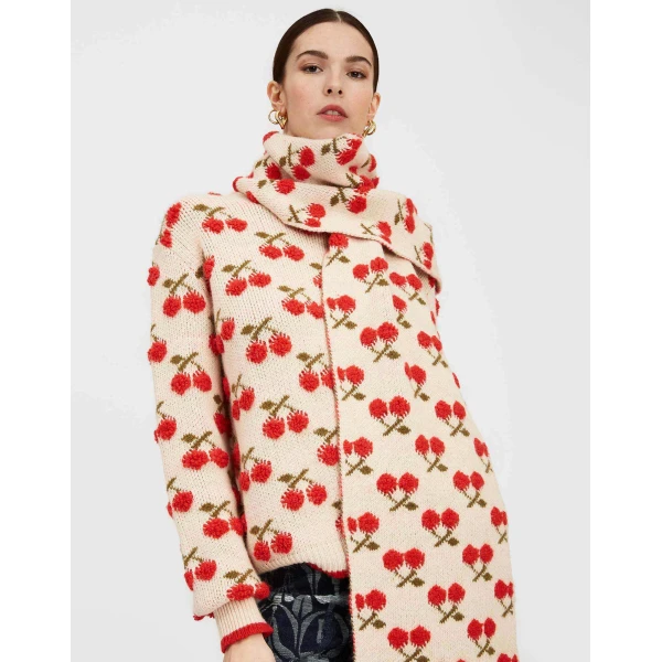 La DoubleJ Cherry Scarf in Off White, view 3