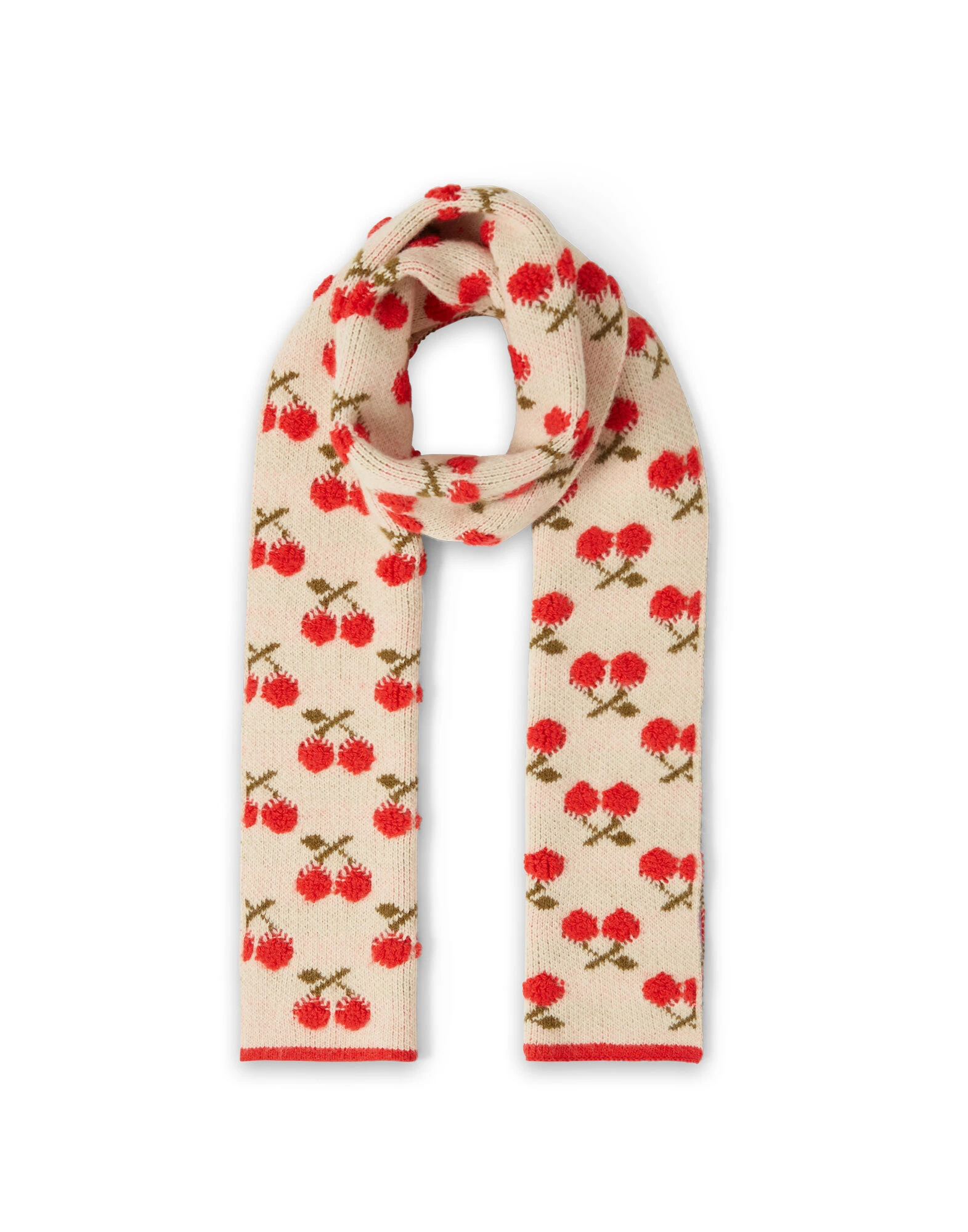 La DoubleJ Cherry Scarf in Off White at Coveti La DoubleJ Cherry Scarf in Off White at Coveti