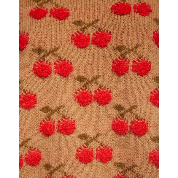 La DoubleJ Cherry Sweater in Camel/Red, view 6