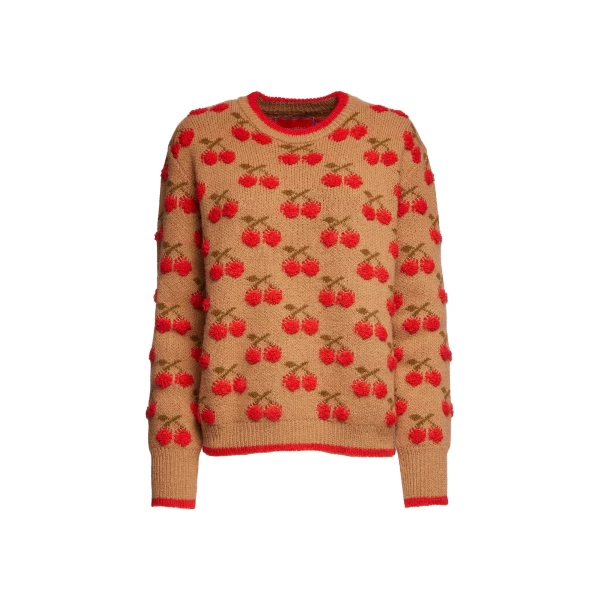 La DoubleJ Cherry Sweater in Camel/Red
