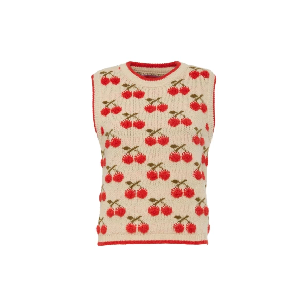 Cherry Vest in Off White