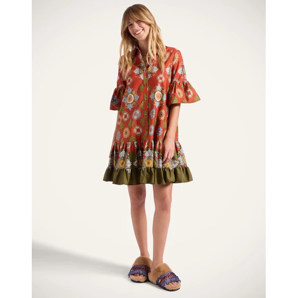 La DoubleJ Choux Dress in Nucleus Rust, view 2