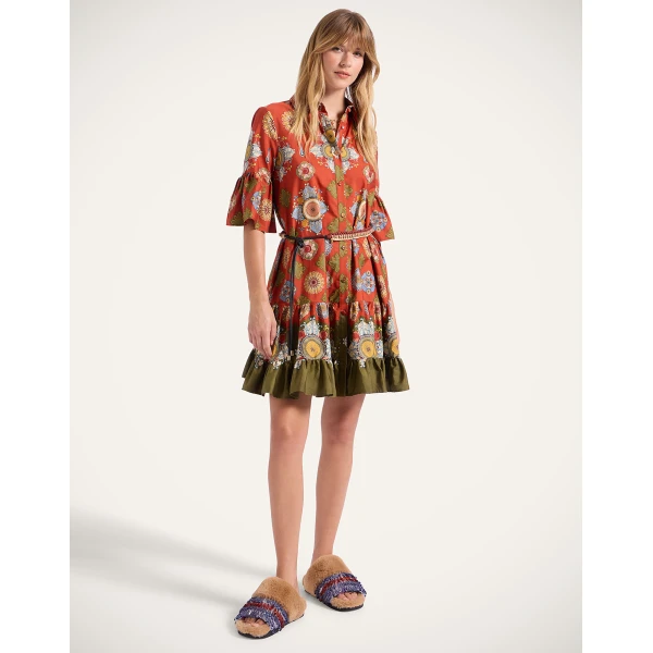 La DoubleJ Choux Dress in Nucleus Rust, view 4