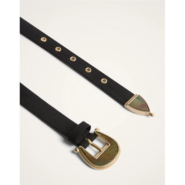 La DoubleJ Cinch Belt in Black Cotton Poplin at Coveti
